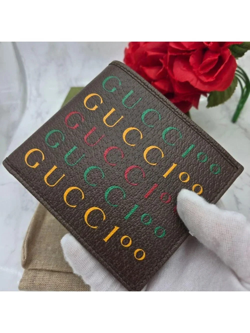 Gucci Bifold Wallet Anniversary Brown